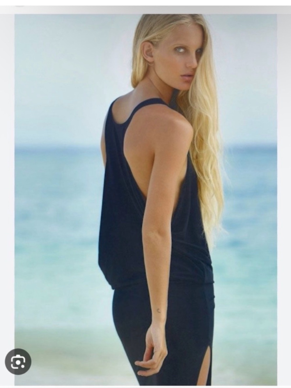 Mikoh Mavericks Black Maxi Dress Coverup Racerback Sz 1/Sm - Picture 2 of 13